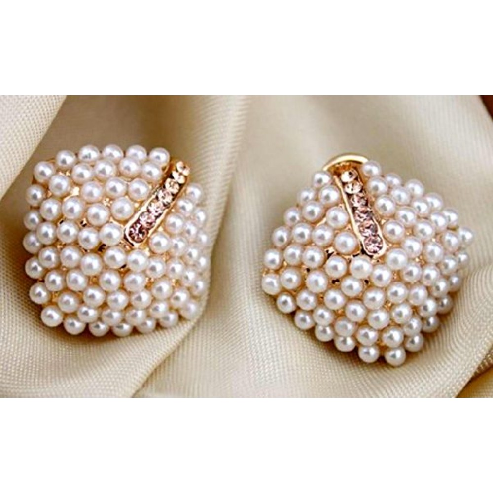 Faux Pearl Stud Earrings